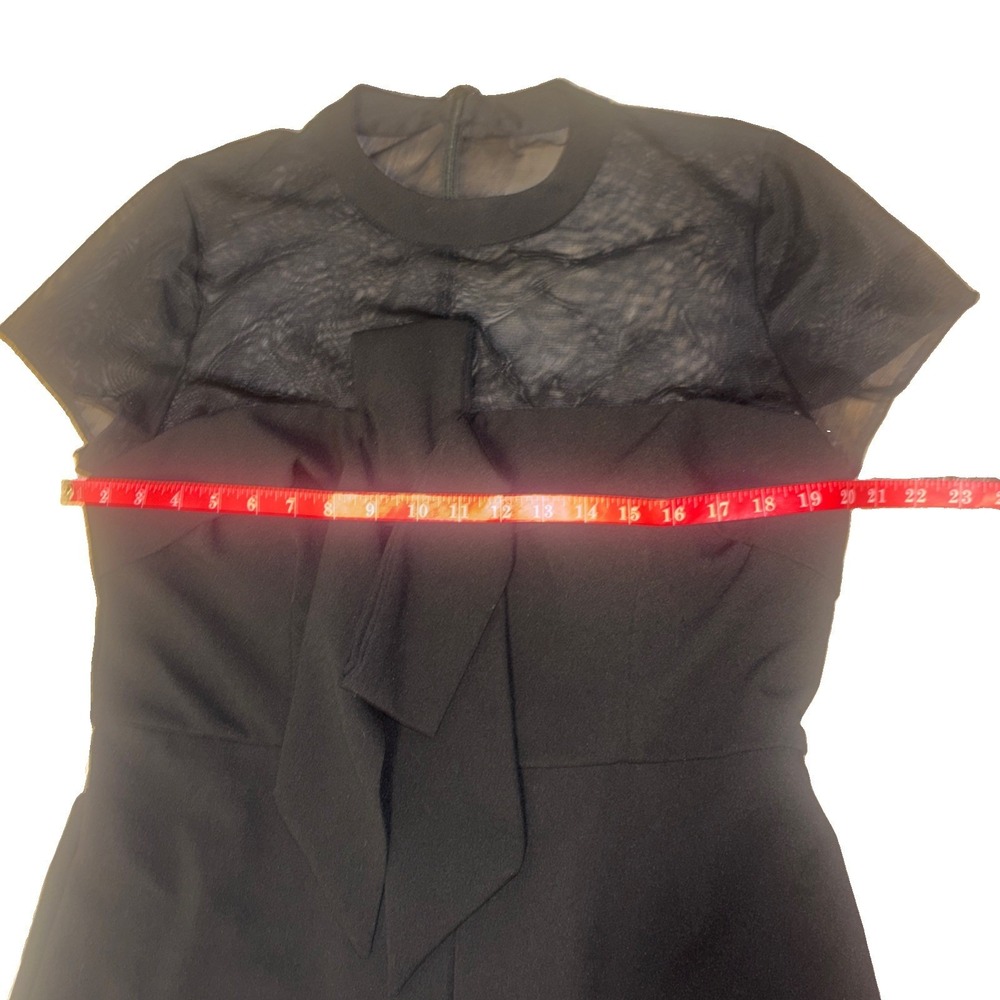 JS Collections Black Mesh Yoke Bow Detail Wide Leg Jumpsuit Womens 14 Formal - Picture 8 of 8